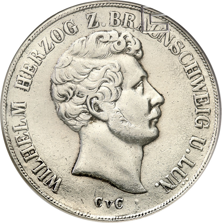 Niemcy, Braunschweig. Wilhelm. Dwutalar (2 talary) 1844 CvC